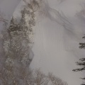 P1020127.JPG -- View onto the next early morning challenge, a steep snow wall