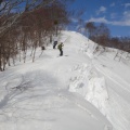 DSC05163.JPG -- Trees and cornices make the skiing path narrow